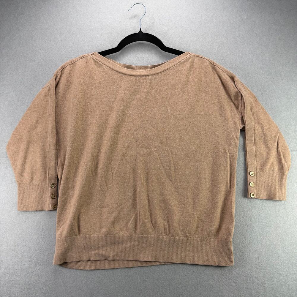 Banana Republic Women’s Tan Long Sleeve Top Petite S Button Cuffs